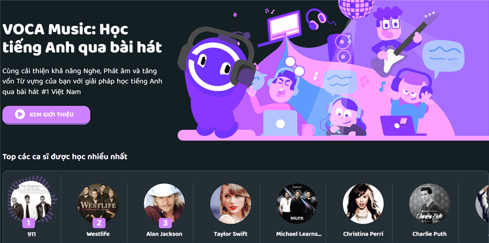 voca music app học tiếng anh qua bài hát
